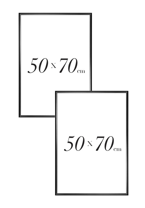 Set Of 2 Black Metallic Frames 50x70cm